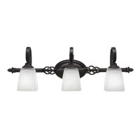 Elegante 3 Light Bath Bar Shown In Dark Granite Finish With 4.5 White Muslin Glass