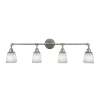 Vintage 4 Light Bath Bar Shown In Aged Silver Finish With 4.5