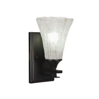 Uptowne 1 Light Wall Sconce Shown In Dark Granite Finish With 5.5 Fluted Italian Ice Crystal Glass