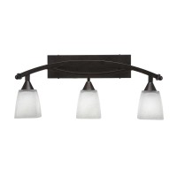 Bow 3 Light Bath Bar Shown In Bronze Finish With 4.5 Clear Bubble Glass