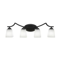 Zilo 4 Light Bath Bar Shown In Matte Black Finish With 4.5 White Muslin Glass