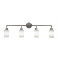 Vintage 4 Light Bath Bar Shown In Aged Silver Finish With 4