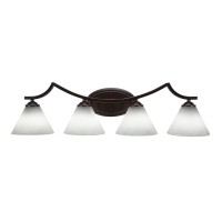 Zilo 4 Light Bath Bar Shown In Dark Granite Finish With 7 White Muslin Glass