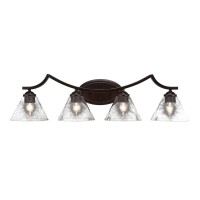 Zilo 4 Light Bath Bar Shown In Dark Granite Finish With 4 White Muslin Glass