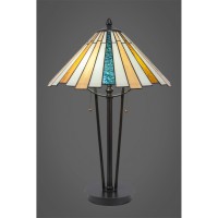 Sequoia Art 2 Light Table Lamp Shown In Dark Granite Finish