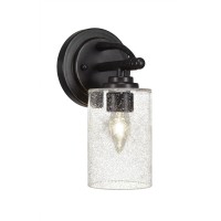 Marquise 1 Light Wall Sconce Shown In Dark Granite Finish With 4 Clear Bubble Glass