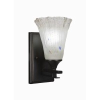 Uptowne 1 Light Wall Sconce Shown In Dark Granite Finish With 5.5 Fluted Frosted Crystal Glass