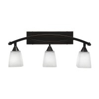 Bow 3 Light Bath Bar Shown In Black Copper Finish With 4.5 White Muslin Glass