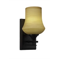 Uptowne 1 Light Wall Sconce Shown In Dark Granite Finish With 5.5 Zilo Cayenne Linen Glass