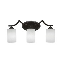 Zilo 3 Light Bath Bar Shown In Dark Granite Finish With 4 White Muslin Glass