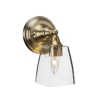 Wall Sconce Shown In New Age Brass Finish With 4.5 Clear Bubble Glass