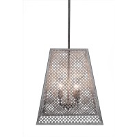 Corbello 4 Light Pendant Shown In Aged Silver Finish With 13.75 Aged Silver Metal Shades