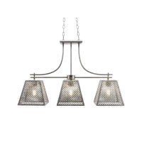 Corbello 3 Light Island Bar Shown In Aged Silver Finish With 9.5