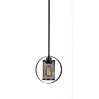 Infinity 1 Light Stem Pendant With Hang Straight Swivel Shown In Espresso Finish With Amber Antique Led Bulb