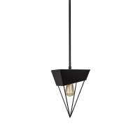 Neo 1 Light Stem Pendant With Hang Straight Swivel Shown In Espresso Finish With Amber Antique Led Bulb