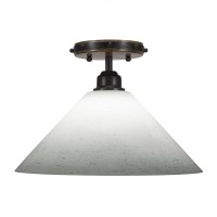 Blacksmith 1 Light Semi-Flush With 12 White Muslin Glass