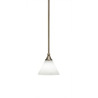 Stem Mini Pendant With Hang Straight Swivel Shown In New Age Brass Finish With 7 White Muslin Glass