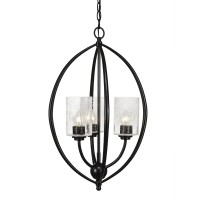 Marquise 3 Light Pendant Shown In Dark Granite Finish With 4 Clear Bubble Glass