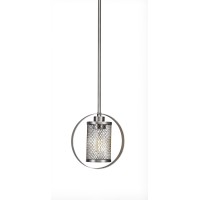 Infinity 1 Light Stem Pendant With Hang Straight Swivel Shown In Brushed Nickel Finish With Amber Antique Led Bulb