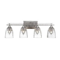 Uptowne 4 Light Bath Bar Shown In Aged Silver Finish With 4.5 Clear Bubble Glass