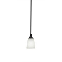 Stem Mini Pendant With Hang Straight Swivel Shown In Espresso Finish With 4.5 White Muslin Glass