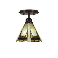 Blacksmith 1 Light Semi-Flush With 7 Zion Art Glass