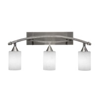 Bow 3 Light Bath Bar Shown In Brushed Nickel Finish With 4 White Muslin Glass