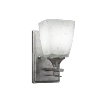 Uptowne 1 Light Wall Sconce Shown In Aged Silver Finish With 4.5 White Muslin Glass