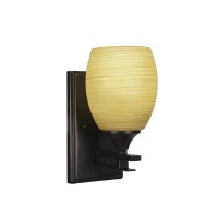 Uptowne 1 Light Wall Sconce Shown In Dark Granite Finish With 5 Cayenne Linen Glass