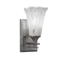 Uptowne 1 Light Wall Sconce Shown In Aged Silver Finish With 5.5 Fluted Italian Ice Crystal Glass