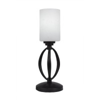 Marquise 1 Light Mini Table Lamp Shown In Dark Granite Finish With 4 White Muslin Glass