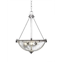 Uptowne Pendant With 3 Bulbs Shown In Aged Silver Finish With 13.5