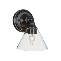 Wall Sconce Shown In Espresso Finish With 7 Clear Bubble Glass