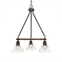 Blacksmith 3 Light Chandelier With 7 Clear Bubble Glass