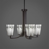 Apollo 4 Light Chandelier With Hang Straight Swivel Shown In Dark Granite Finish With 5