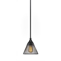 Stem Mini Pendant With Hang Straight Swivel Shown In Matte Black Finish With 7