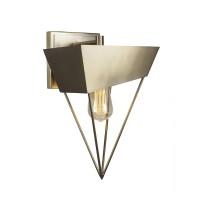 Neo 1 Light Wall Sconce Shown In New Age Brass Finish With Amber Antique Led Bulb