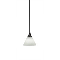 Stem Mini Pendant With Hang Straight Swivel Shown In Espresso Finish With 7 White Muslin Glass