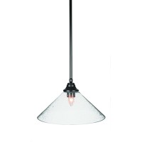 Stem Pendant With Hang Straight Swivel Shown In Espresso Finish With 16 Clear Bubble Glass