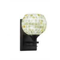 Uptowne 1 Light Wall Sconce Shown In Dark Granite Finish With 6 Mystic Seashell Glass