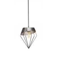 Neo 1 Light Stem Pendant With Hang Straight Swivel Shown In Brushed Nickel Finish With Amber Antique Led Bulb