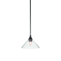 Stem Mini Pendant With Hang Straight Swivel Shown In Espresso Finish With 10 Clear Bubble Glass