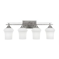 Uptowne 4 Light Bath Bar Shown In Aged Silver Finish With 5.5 Zilo White Linen Glass