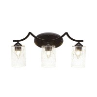 Zilo 3 Light Bath Bar Shown In Dark Granite Finish With 4 Clear Bubble Glass