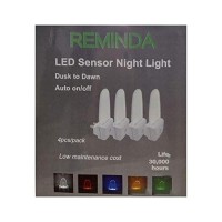 Reminda 4 Pack Night Light Lamp With Dusk To Dawn Sensor, Plug In, Blue Led Night Light