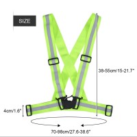 Reflective Vest, Qiilu Reflective Vest Adjustable Elastic Safety Vest Strap For Running Cycling Jogging(Green)