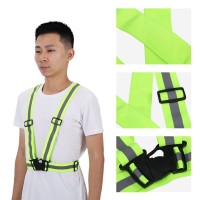 Reflective Vest, Qiilu Reflective Vest Adjustable Elastic Safety Vest Strap For Running Cycling Jogging(Green)