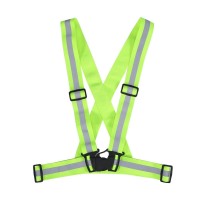 Reflective Vest, Qiilu Reflective Vest Adjustable Elastic Safety Vest Strap For Running Cycling Jogging(Green)