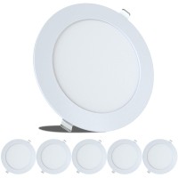 Leisureled 5 Pack Rv Boat Recessed Ceiling Light 720 Lumen Super Slim Led Panel Light Dc 12V 5.75