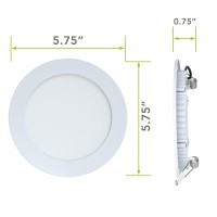 Leisureled 5 Pack Rv Boat Recessed Ceiling Light 720 Lumen Super Slim Led Panel Light Dc 12V 5.75